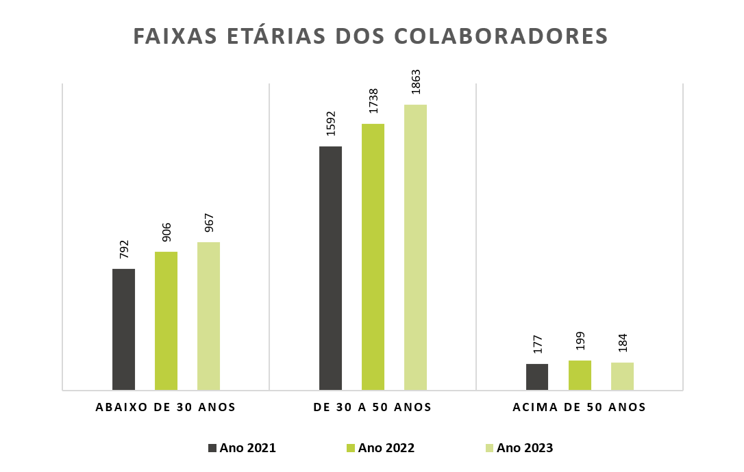 Gráficos Faixas Etárias dos Colaboradores